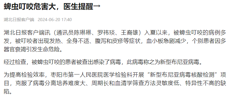 【湖北日报客户端】蜱虫叮咬危害大，医生提醒→